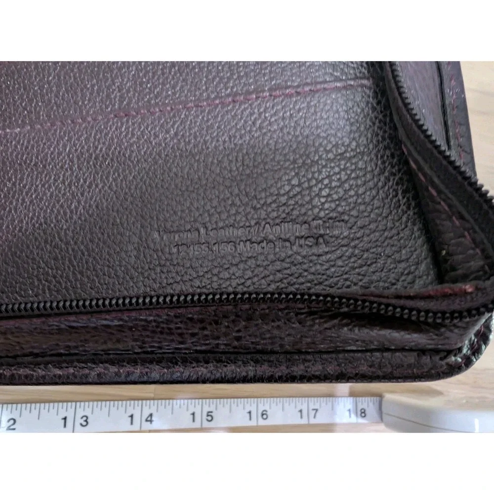 Franklin Quest Brown Verona Top Grain Leather Planner 6-Ring Full Zip 12455